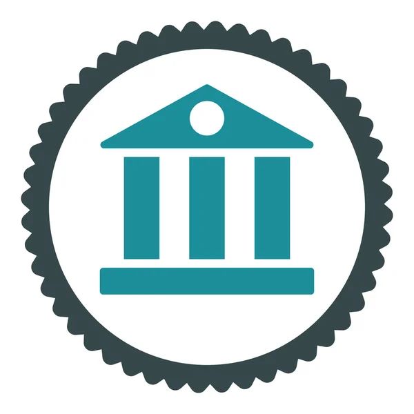 Bank flach weich blau Farben rund Stempel Symbol — Stockfoto