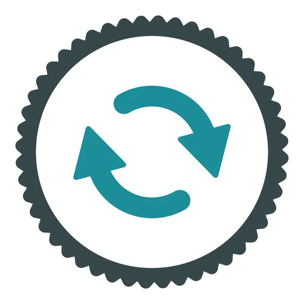 Refresh flat soft blue colors round stamp icon — Stock Photo, Image