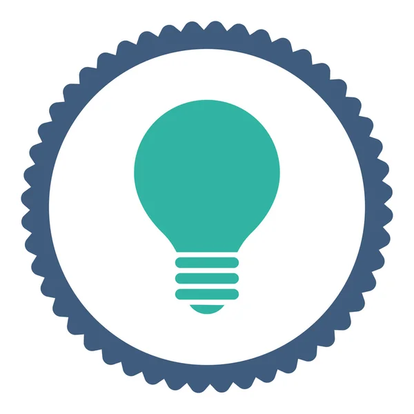 Elektrische lamp plat kobalt en cyaan kleuren ronde stempel pictogram — Stockfoto