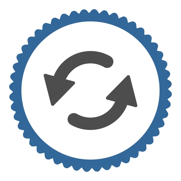 Aktualisieren ccw flache Kobalt- und graue Farben rundes Stempelsymbol — Stockfoto