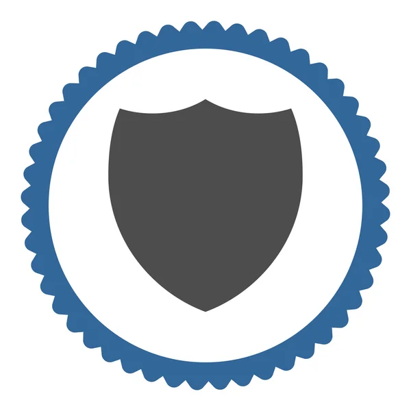 Escudo plano de cobalto y colores grises icono de sello redondo —  Fotos de Stock