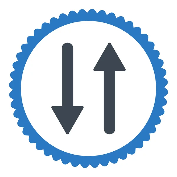 Frecce Scambio verticale piatta liscia blu colori rotondo timbro icona — Foto Stock