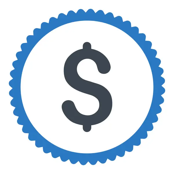 Dollar flat smooth blue colors round stamp icon — Stock Photo, Image