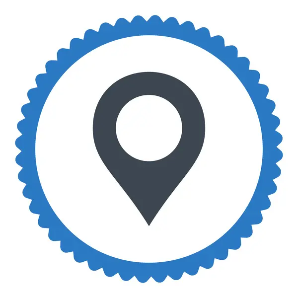 Mapa Marcador plana cores azuis lisas ícone carimbo redondo — Fotografia de Stock
