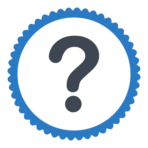 Question flat smooth blue colors round stamp icon — Stock Photo, Image