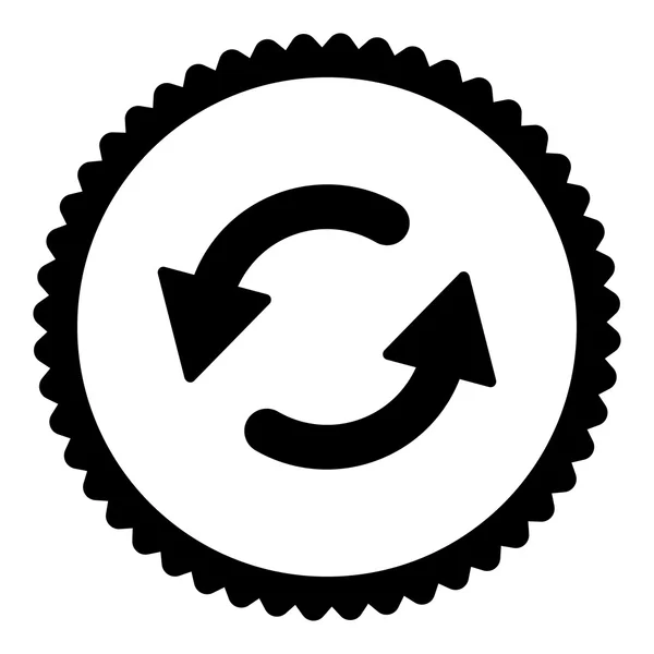 Atualize o ícone de carimbo redondo de cor preta plana Ccw — Fotografia de Stock