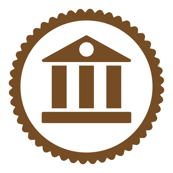 Banca piatta marrone colore rotondo timbro icona — Foto Stock
