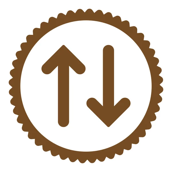 Flip couleur marron plat icône de timbre rond — Photo