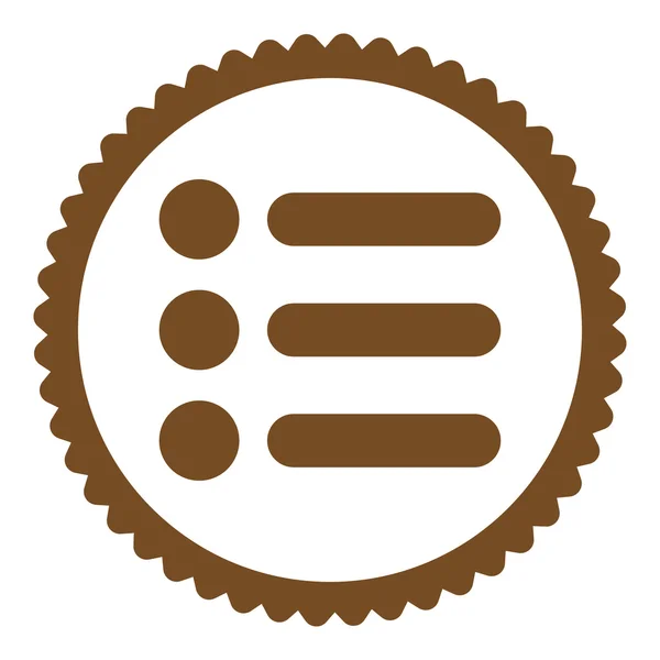Artículos color marrón plano icono de sello redondo — Foto de Stock