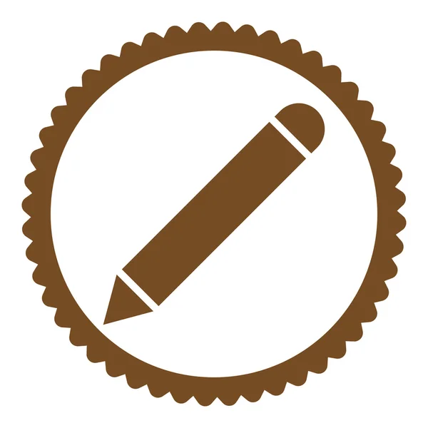 Pencil platta bruna färg rund stämpel-ikonen — Stockfoto