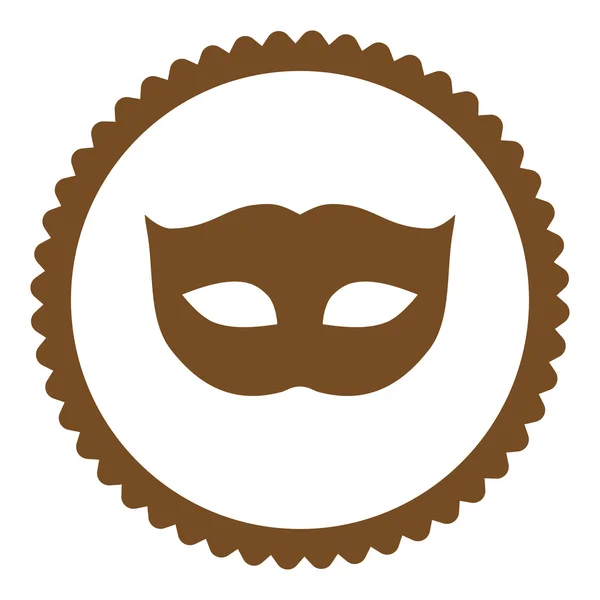 Privacy plat bruin maskerkleur ronde stempel pictogram — Stockfoto