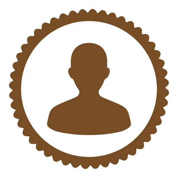 Icono de sello redondo de color marrón plano usuario —  Fotos de Stock