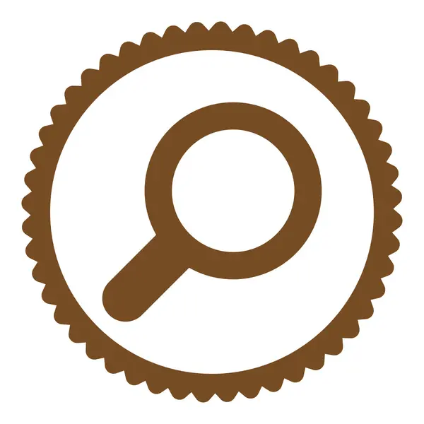 Вид плоско-коричневого цвета круглая марка — стоковое фото