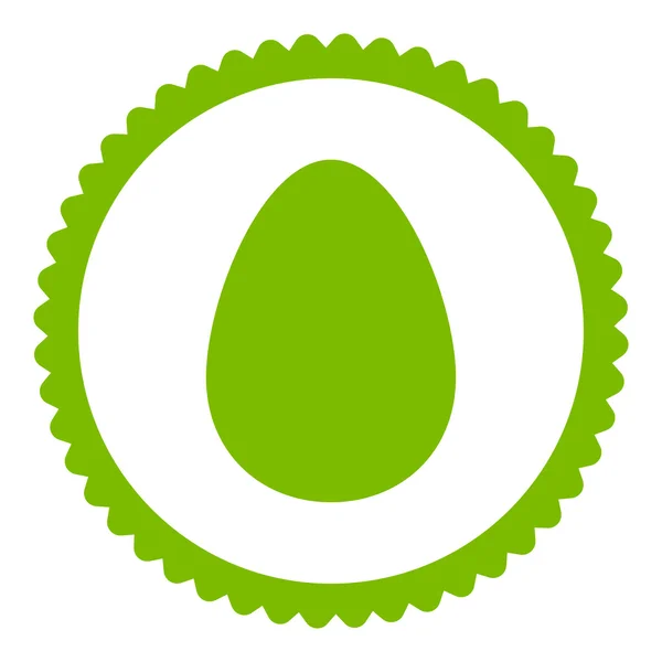 Αυγό επίπεδη eco πράσινο χρώμα στρογγυλή σφραγίδα εικονίδιο — Φωτογραφία Αρχείου