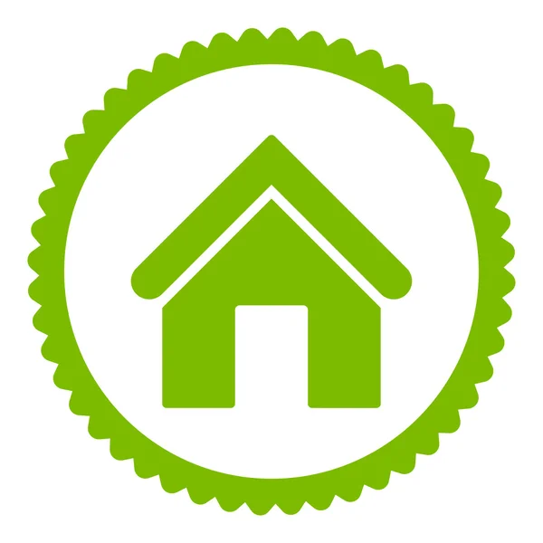 Huis platte eco groene kleur ronde stempel pictogram — Stockfoto
