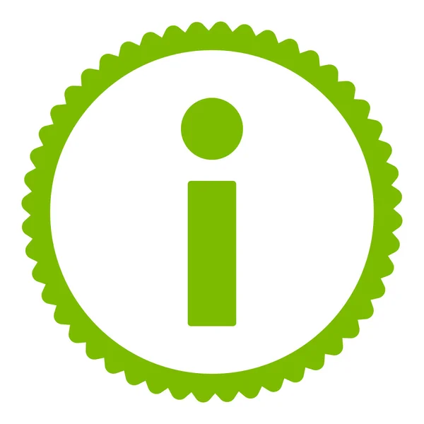 Info flache grüne Farbe rund Stempel Symbol — Stockfoto