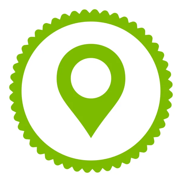 Map Marker flat eco green color round stamp icon — Stock Photo, Image