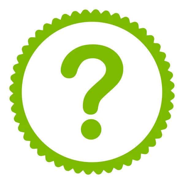 Question icône de timbre rond de couleur verte éco plate — Photo