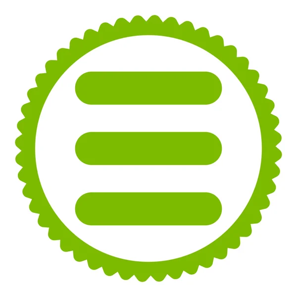 Empiler l'icône de timbre rond de couleur verte éco plate — Photo