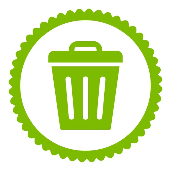 Papelera Can plana eco color verde icono de sello redondo — Foto de Stock