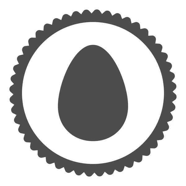 卵フラット グレー色ラウンド スタンプ アイコン — ストック写真