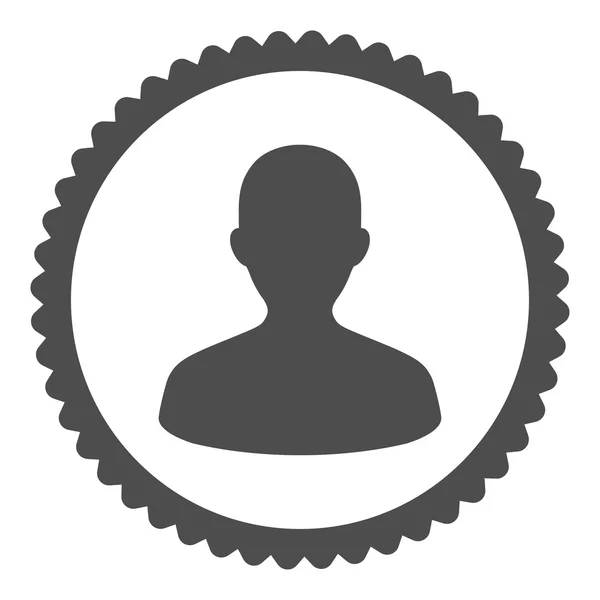 Usuario plano color gris redondo sello icono — Foto de Stock