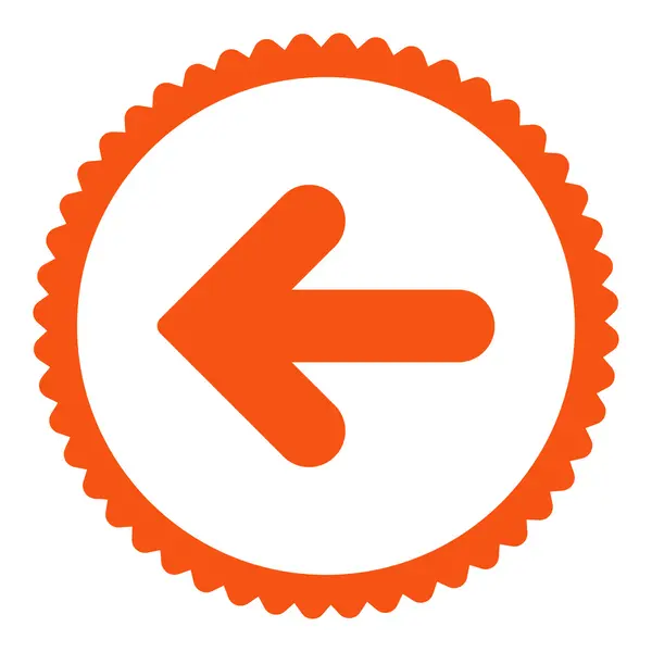 Arrow Left flat orange color round stamp icon — Stock Photo, Image