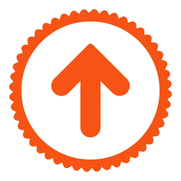 Arrow Up flat orange color round stamp icon — Stock Photo, Image