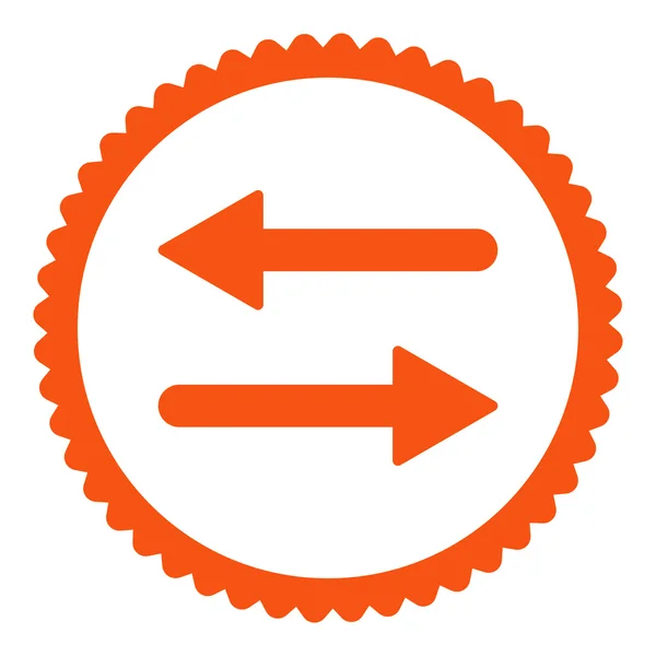 Arrows Exchange flat orange color round stamp icon — Stock Photo, Image