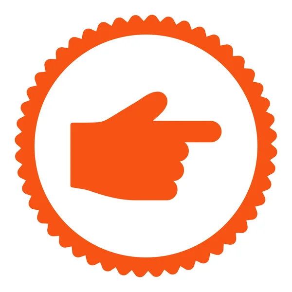 Zeigefinger flache orange Farbe rundes Stempelsymbol — Stockfoto