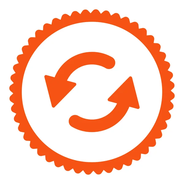 Refrescar Ccw plana de color naranja icono de sello redondo — Foto de Stock