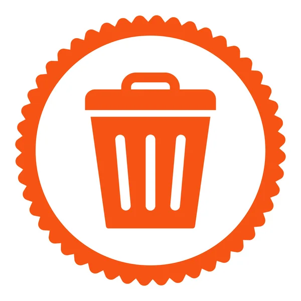 Papperskorgen kan platta orange färg rund stämpel ikonen — Stockfoto
