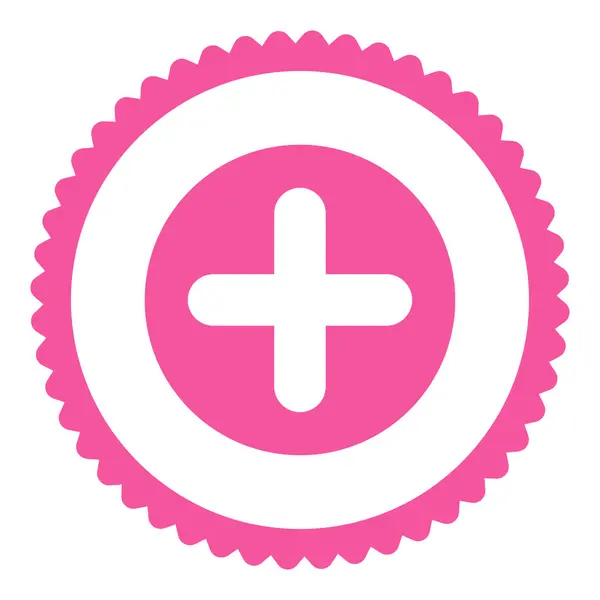Flache rosa Farbe runden Stempel Symbol erstellen — Stockfoto