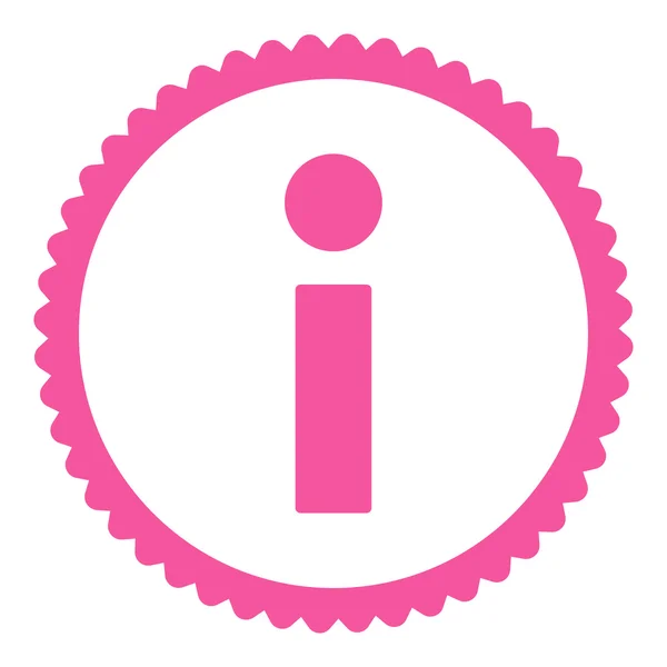 Information platt rosa färg rund stämpel ikonen — Stockfoto