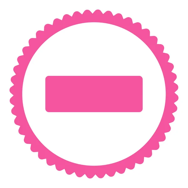 Minus flache rosa Farbe rundes Stempelsymbol — Stockfoto