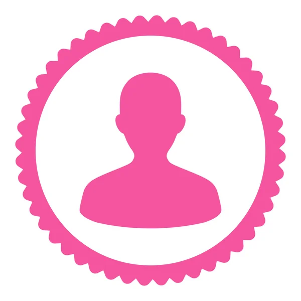 사용자 평면 핑크 컬러 라운드 스탬프 아이콘 — 스톡 사진