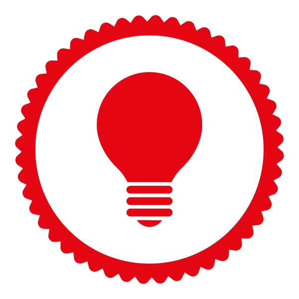 Bulbo elétrico plana cor vermelha ícone carimbo redondo — Fotografia de Stock