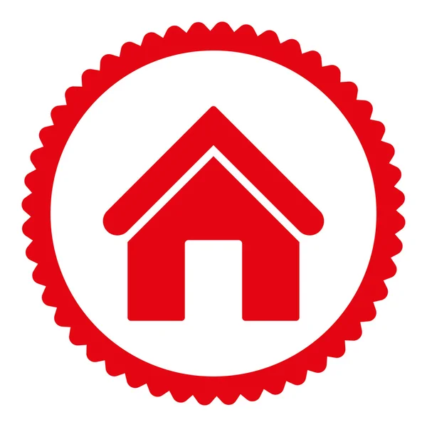 Home flat red color round stamp icon — Stock Photo, Image