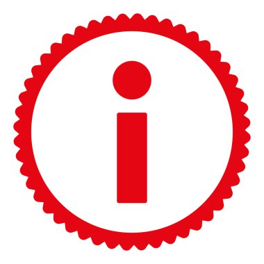 Bilgi: düz kırmızı renk yuvarlak damga simgesi