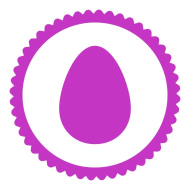 Yumurta düz menekşe renkli yuvarlak damga simgesi