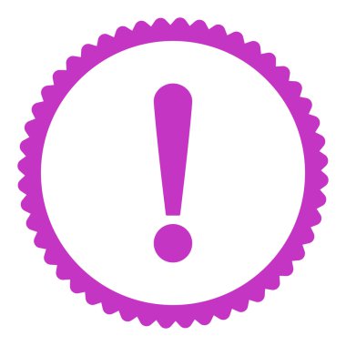 Ünlem işareti damgası simgesi yuvarlak menekşe rengi düz