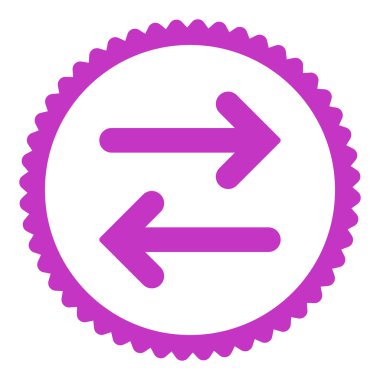 Fiske vurmak yatay düz menekşe renkli yuvarlak damga simgesi