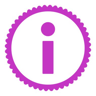 Bilgi düz menekşe renkli yuvarlak damga simgesi