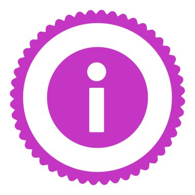 Bilgi düz menekşe renkli yuvarlak damga simgesi