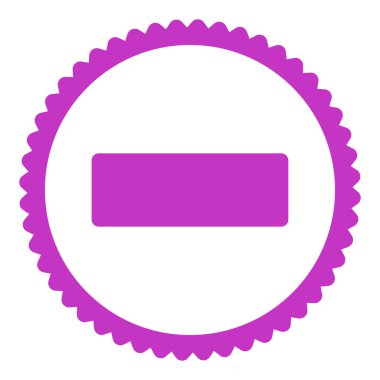 Düz menekşe rengi pul simgesi yuvarlak