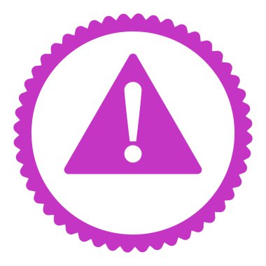 Damga simgesi yuvarlak düz Menekşe renk uyarı