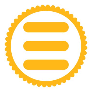 Yığın düz sarı renk yuvarlak damga simgesi