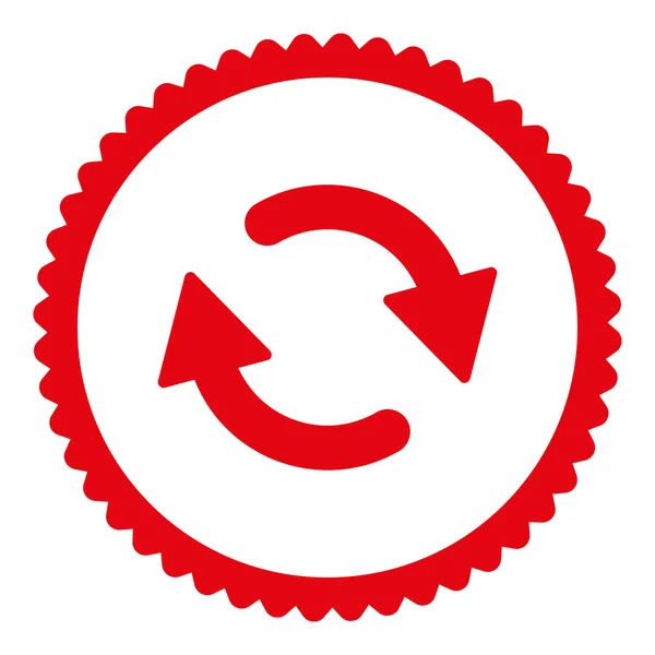 Новый плоский красный цвет круглой марки — стоковое фото