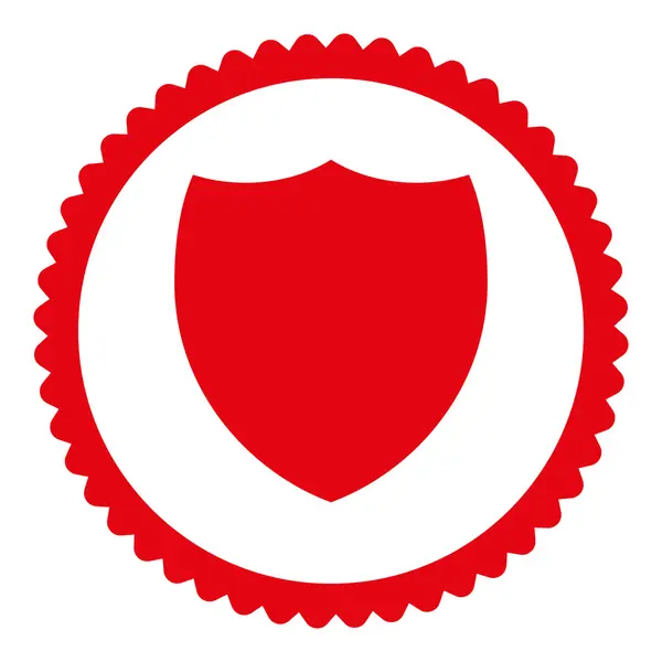 Щит плоского червоного кольору значок круглої марки — стокове фото