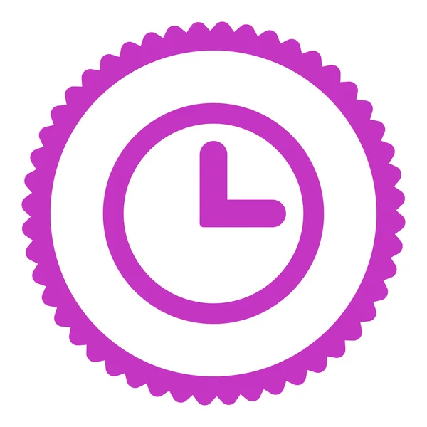 Reloj plano color violeta redondo sello icono —  Fotos de Stock